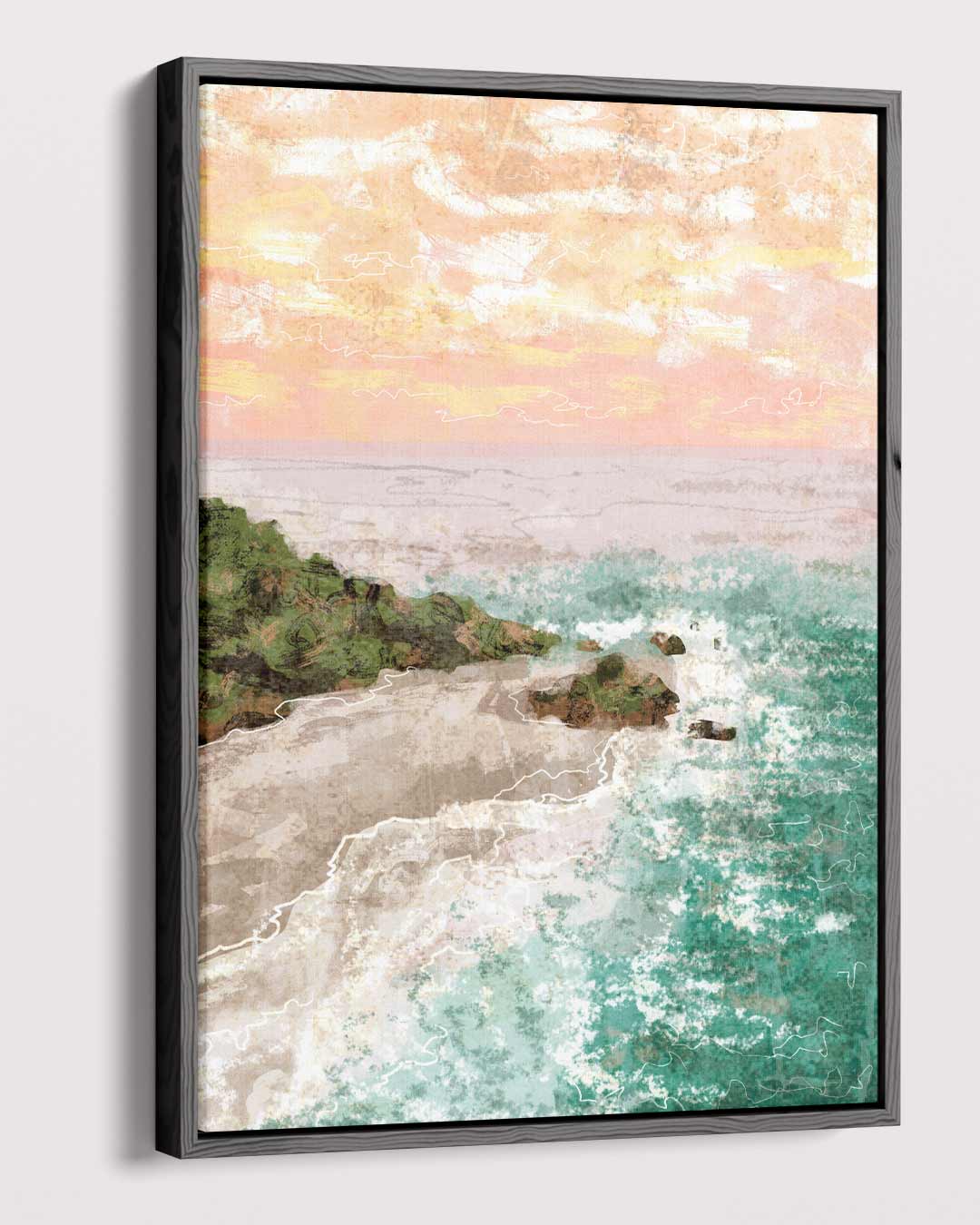 Zonsondergang aan de Kust Kunstwerk-canvas-dibond-plexiglas-wanddecoratie-WallArtistic