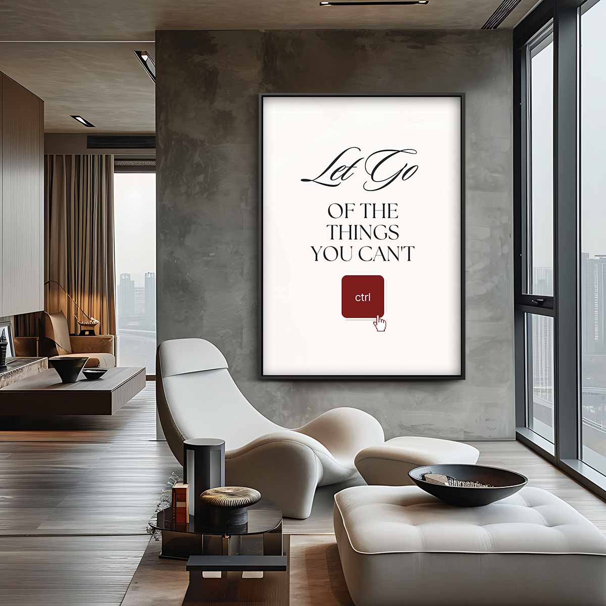 Inspirerende Muurtekst "Let Go Kunstwerk-canvas-dibond-plexiglas-wanddecoratie-WallArtistic