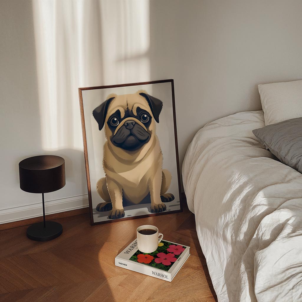 Schattige Mopshond Poster