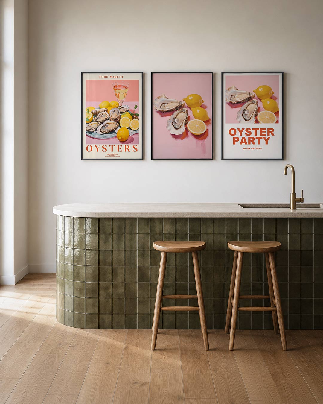 Kleurrijke tafelscène Posterset