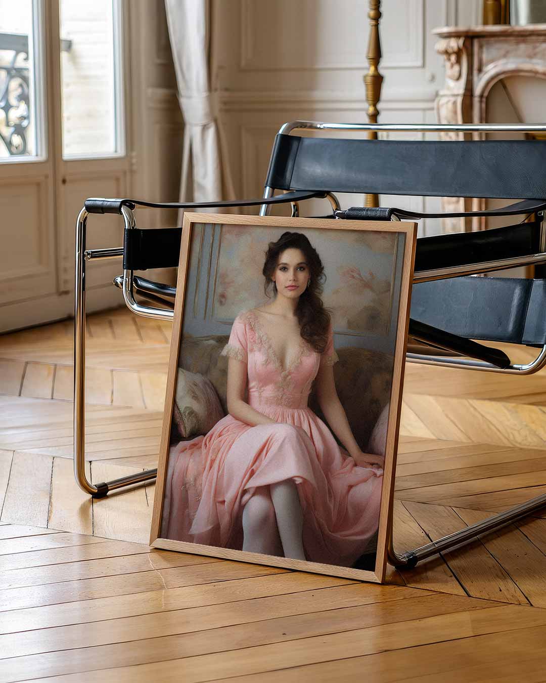 Elegante Vintage Stijl Vrouwelijke Kunstposter-WallArtistic