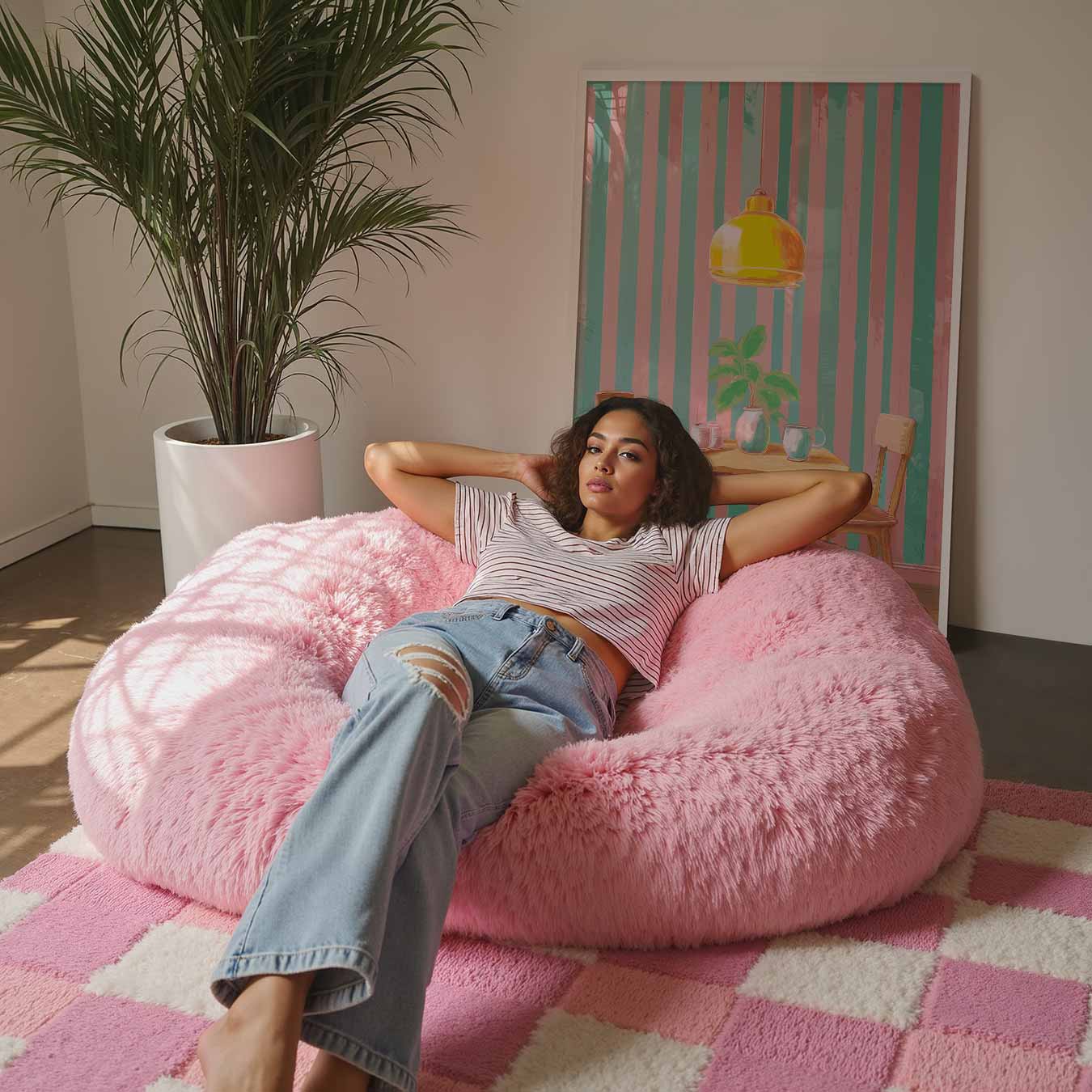 Gezellige Retro Keukenhoek Poster-WallArtistic