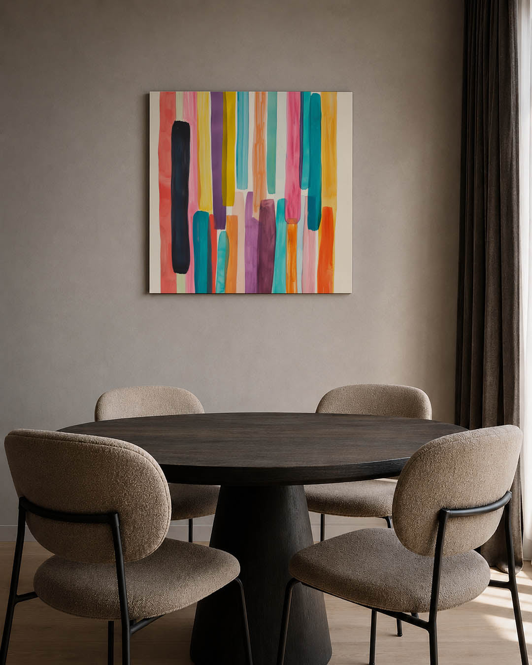 Kleurrijke verticale strepen Kunstwerk
