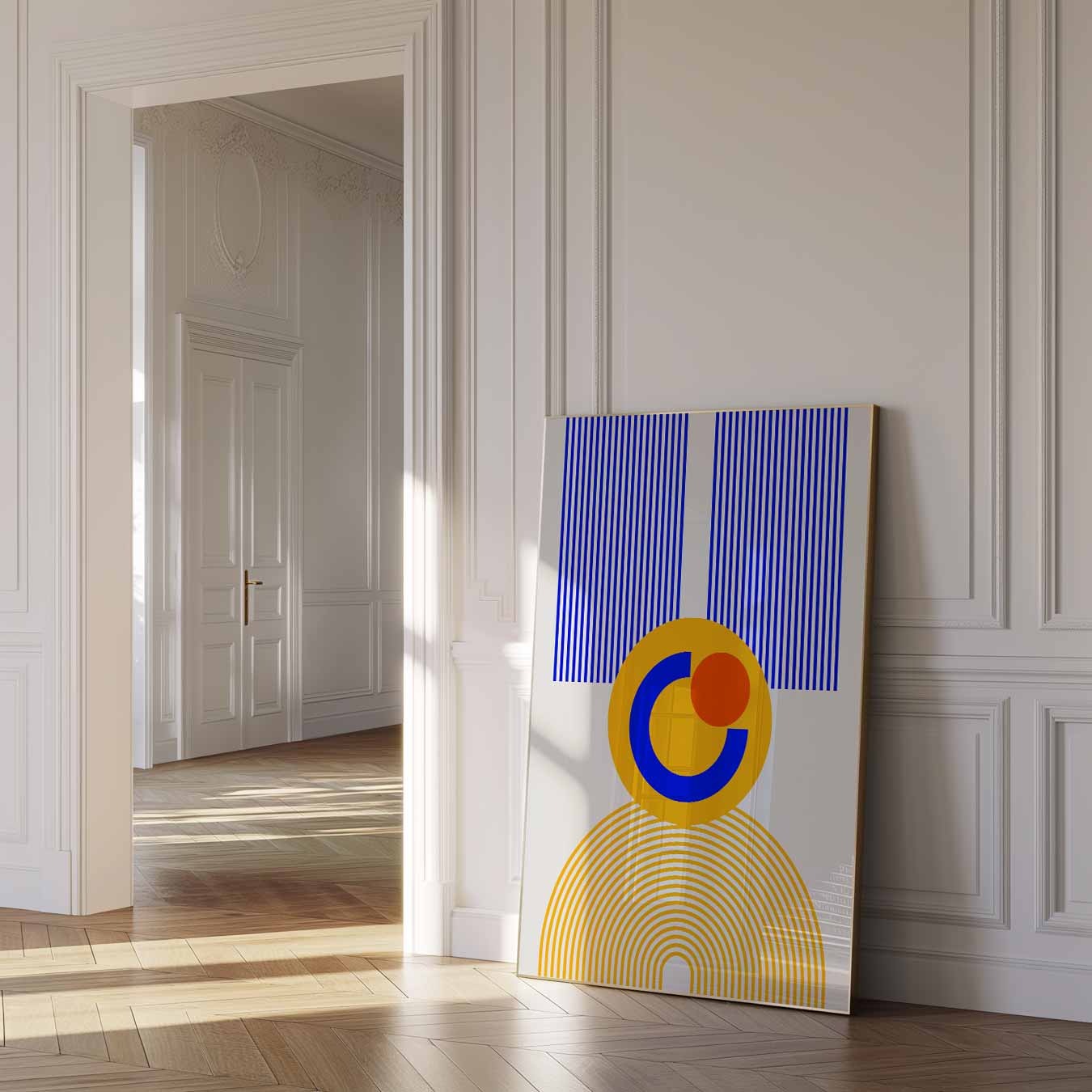 Vrolijke Geometrische Kunstposter
