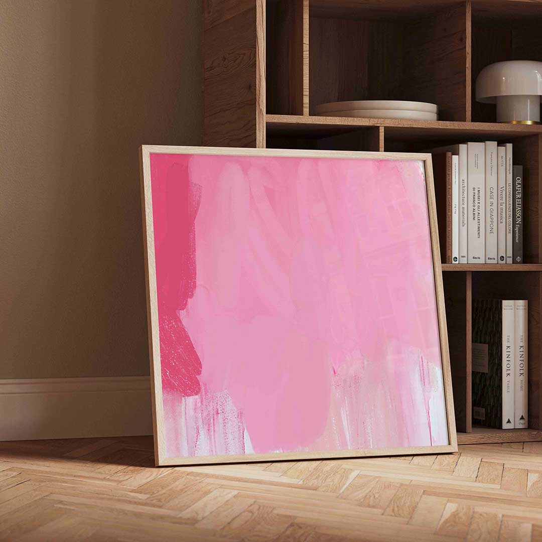 Roze abstracte vormen Poster