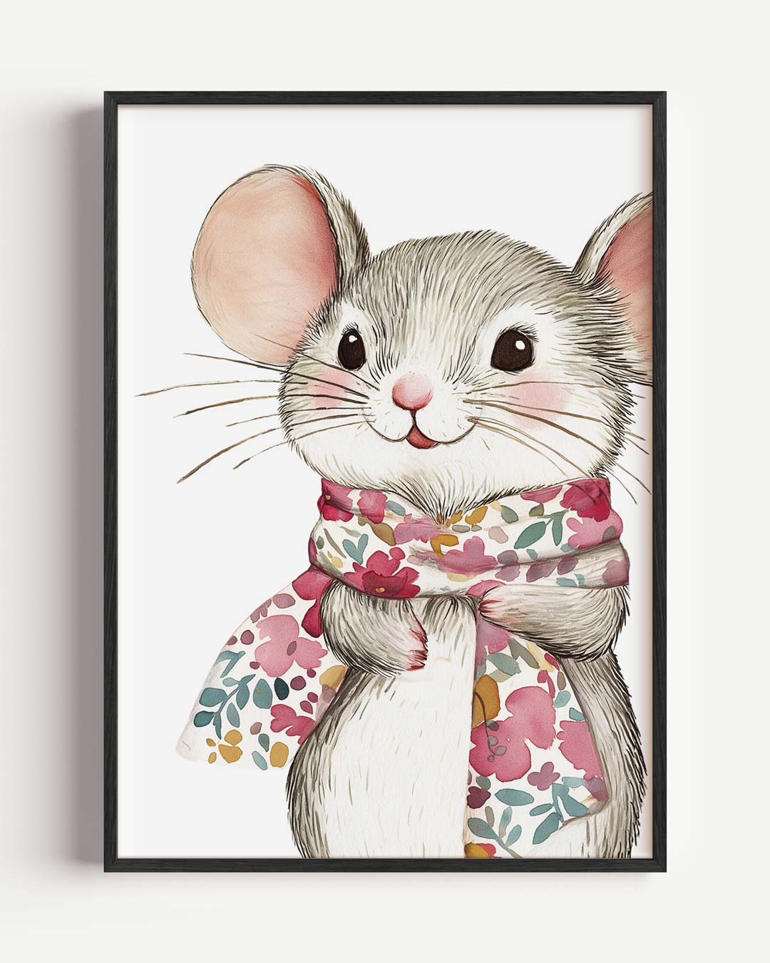 Lieve Muizenposter met Bloemensjaal Poster