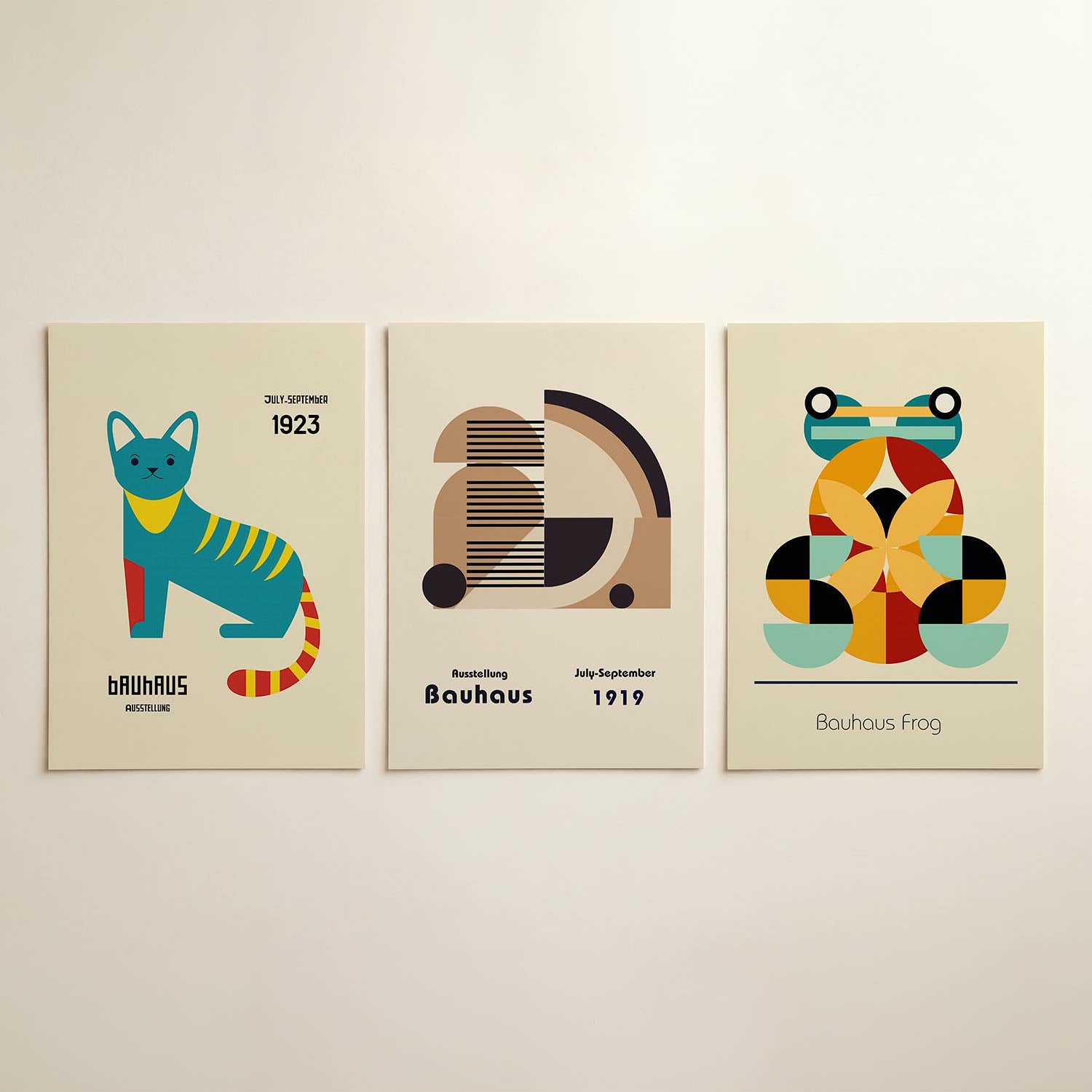Kleurrijke katvorm Posterset