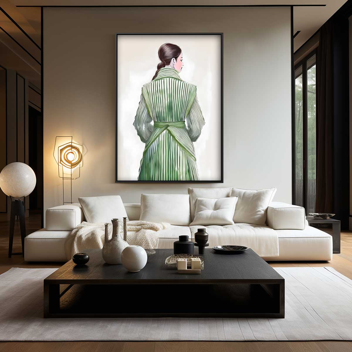 Elegant in Groen Kunstwerk-canvas-dibond-plexiglas-wanddecoratie-WallArtistic