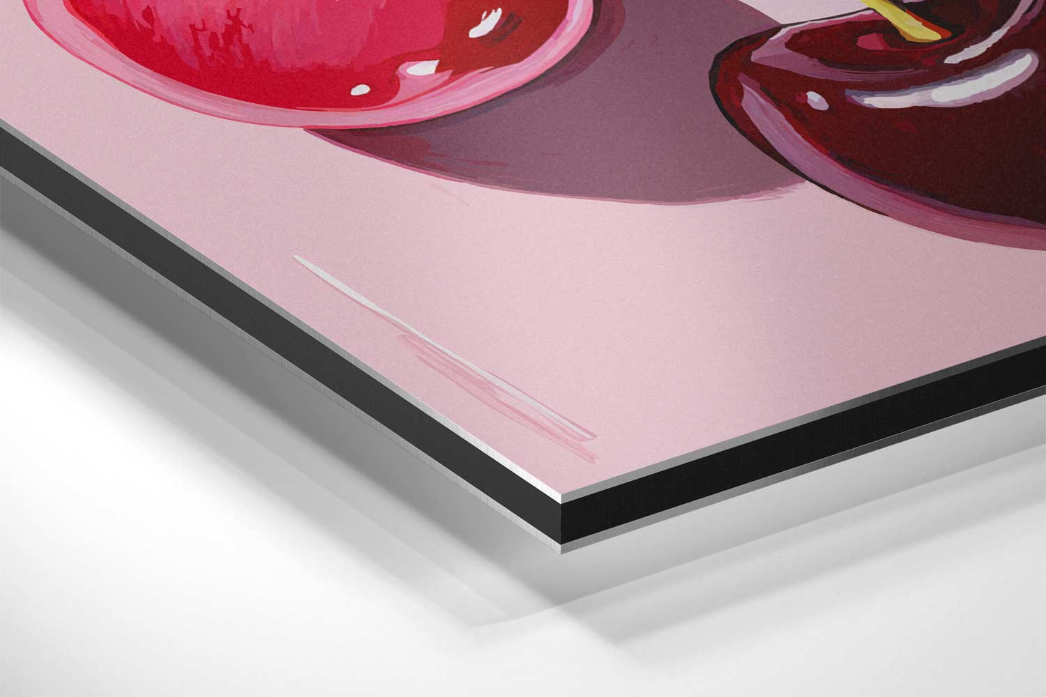 Kersenfeest op Roze Canvas Kunstwerk-canvas-dibond-plexiglas-wanddecoratie-WallArtistic