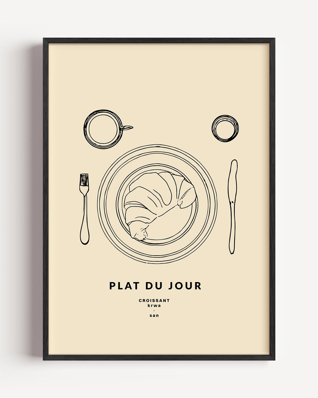 Franse Croissant Poster-WallArtistic