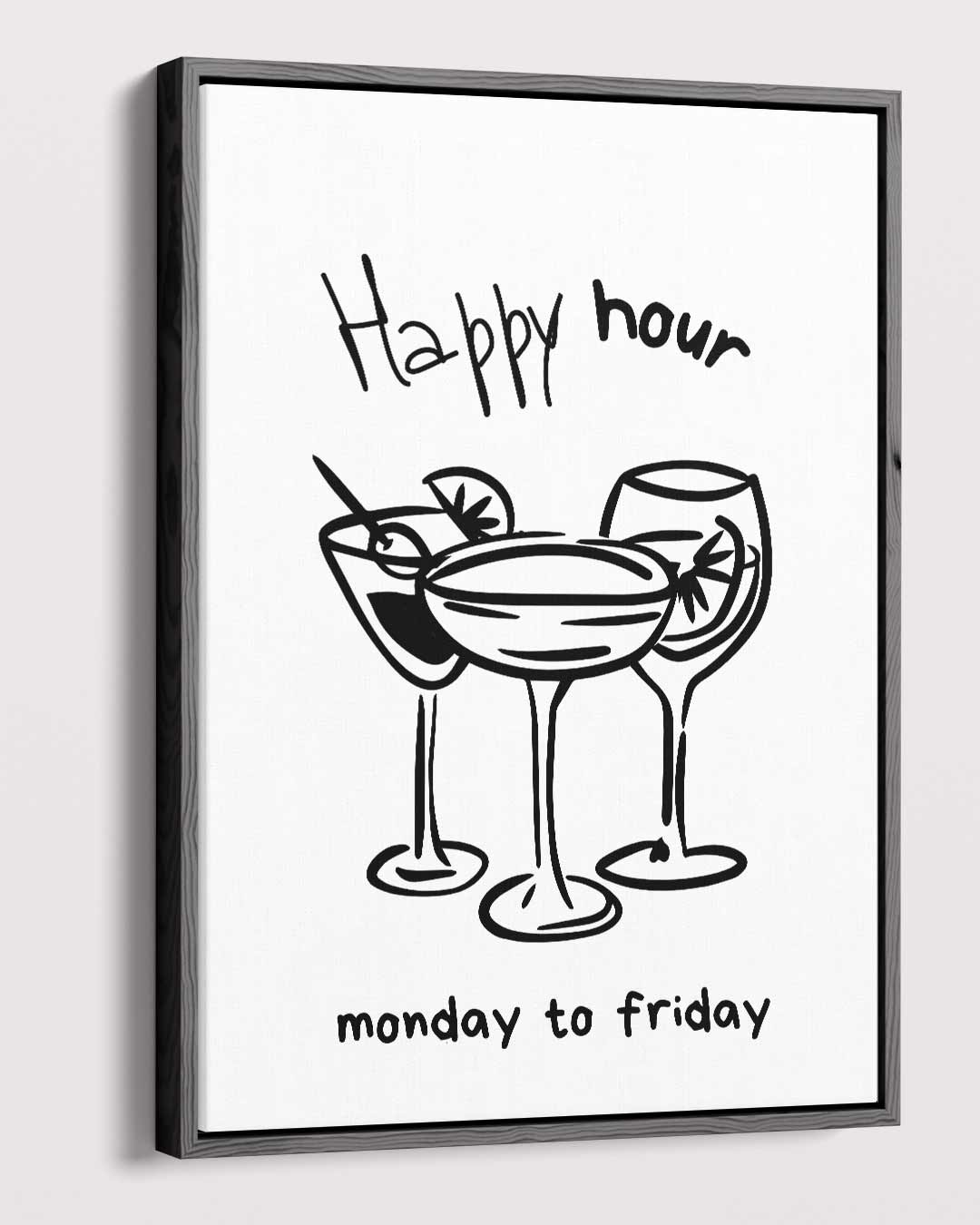 Happy Hour Illustratie Kunstwerk-canvas-dibond-plexiglas-wanddecoratie-WallArtistic