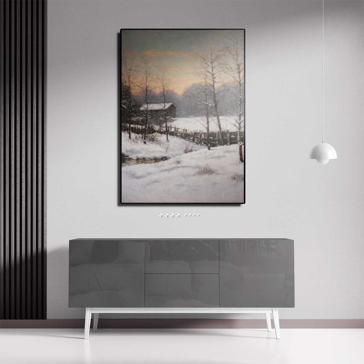 Winterse Rustieke Schoonheid Kunstwerk-canvas-dibond-plexiglas-wanddecoratie-WallArtistic