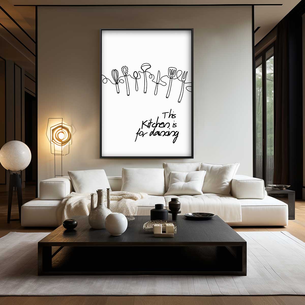 Dansende Keukentools Print Kunstwerk-canvas-dibond-plexiglas-wanddecoratie-WallArtistic