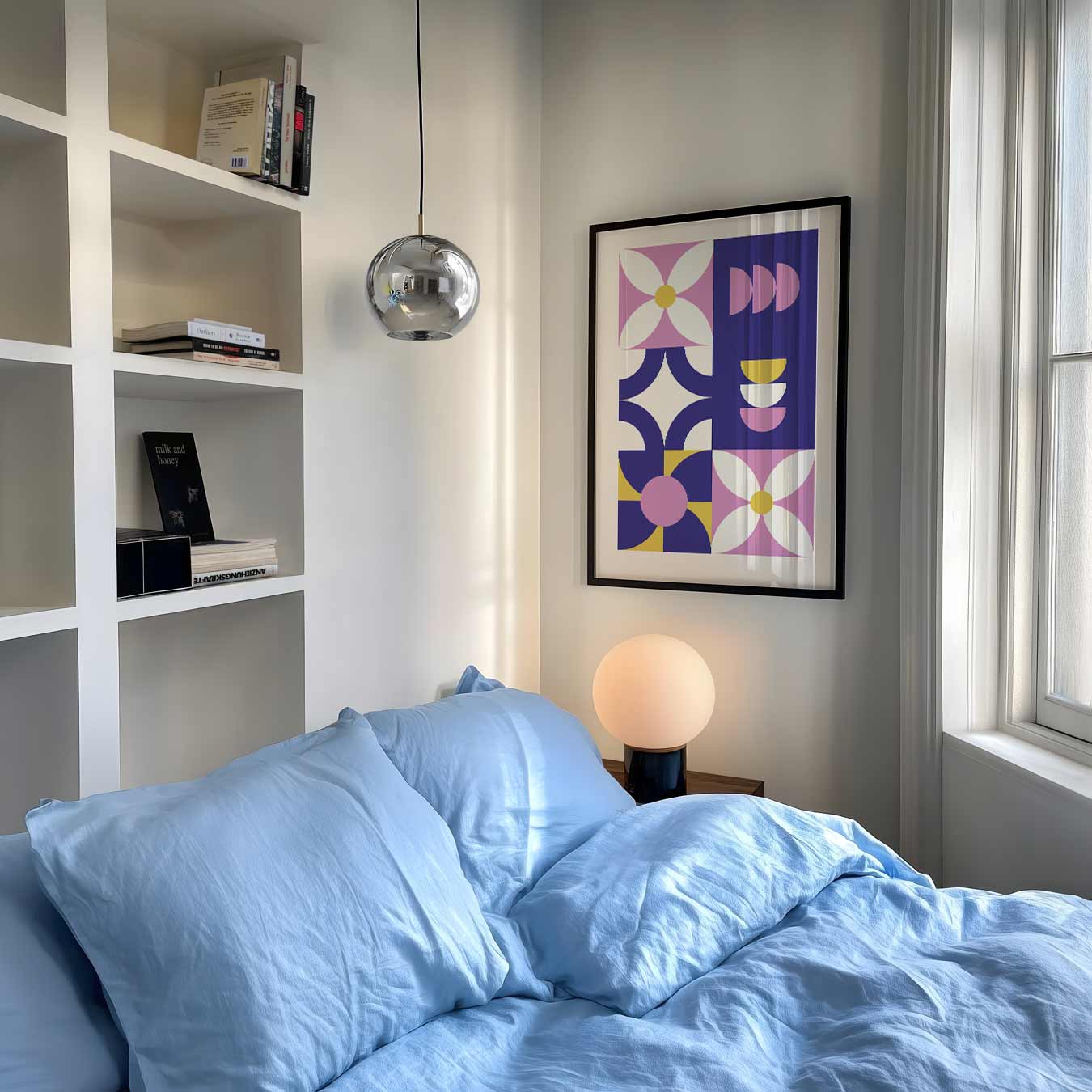 Moderne Retro Bloemenposter
