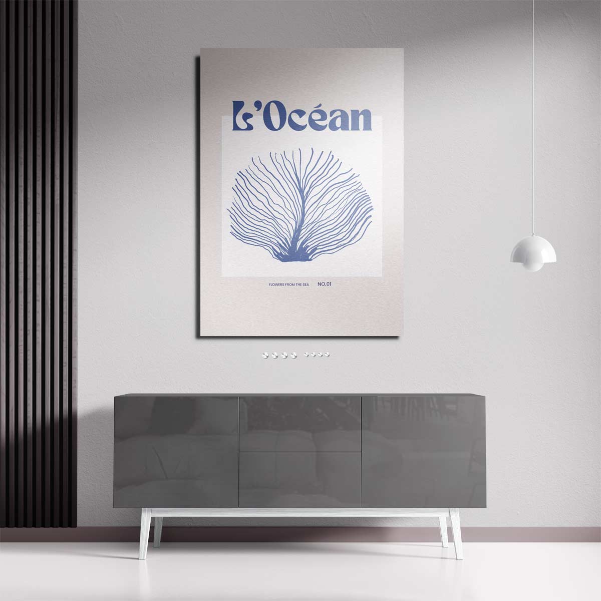 L'Océan: Bloemen uit de Zee Kunstwerk-canvas-dibond-plexiglas-wanddecoratie-WallArtistic