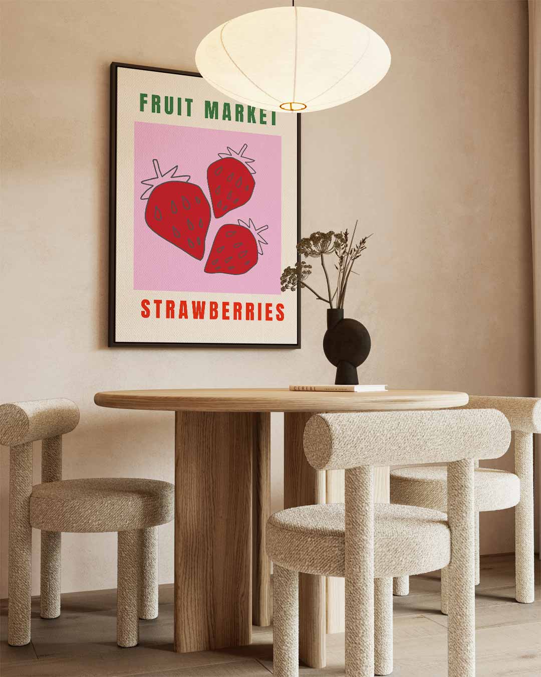 Aardbei Kunstposter Kunstwerk-canvas-dibond-plexiglas-wanddecoratie-WallArtistic