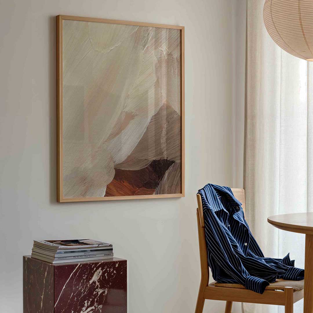 Beige en bruine abstracte Poster