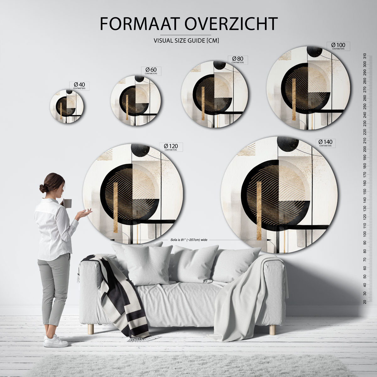 Abstracte vormen Muurcirkel