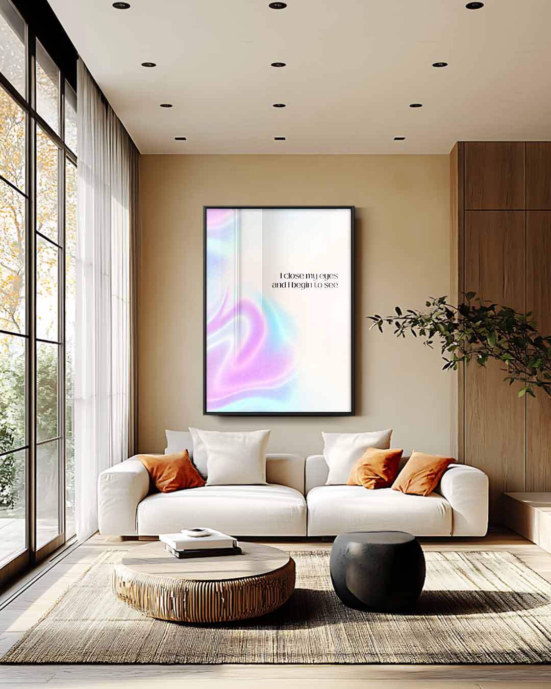 Dromerige Golf van Kleuren Kunstwerk-canvas-dibond-plexiglas-wanddecoratie-WallArtistic