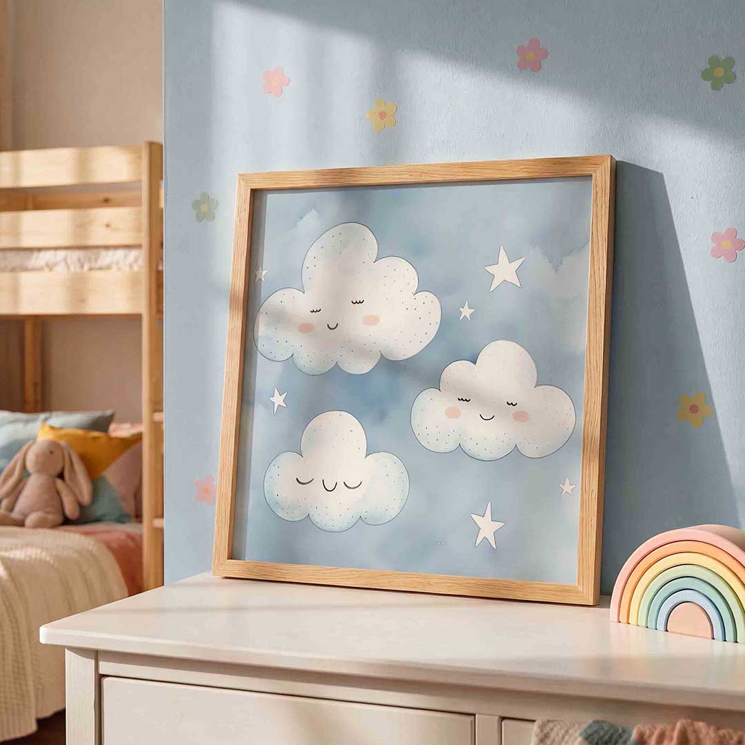 Lachende wolken en sterren Poster