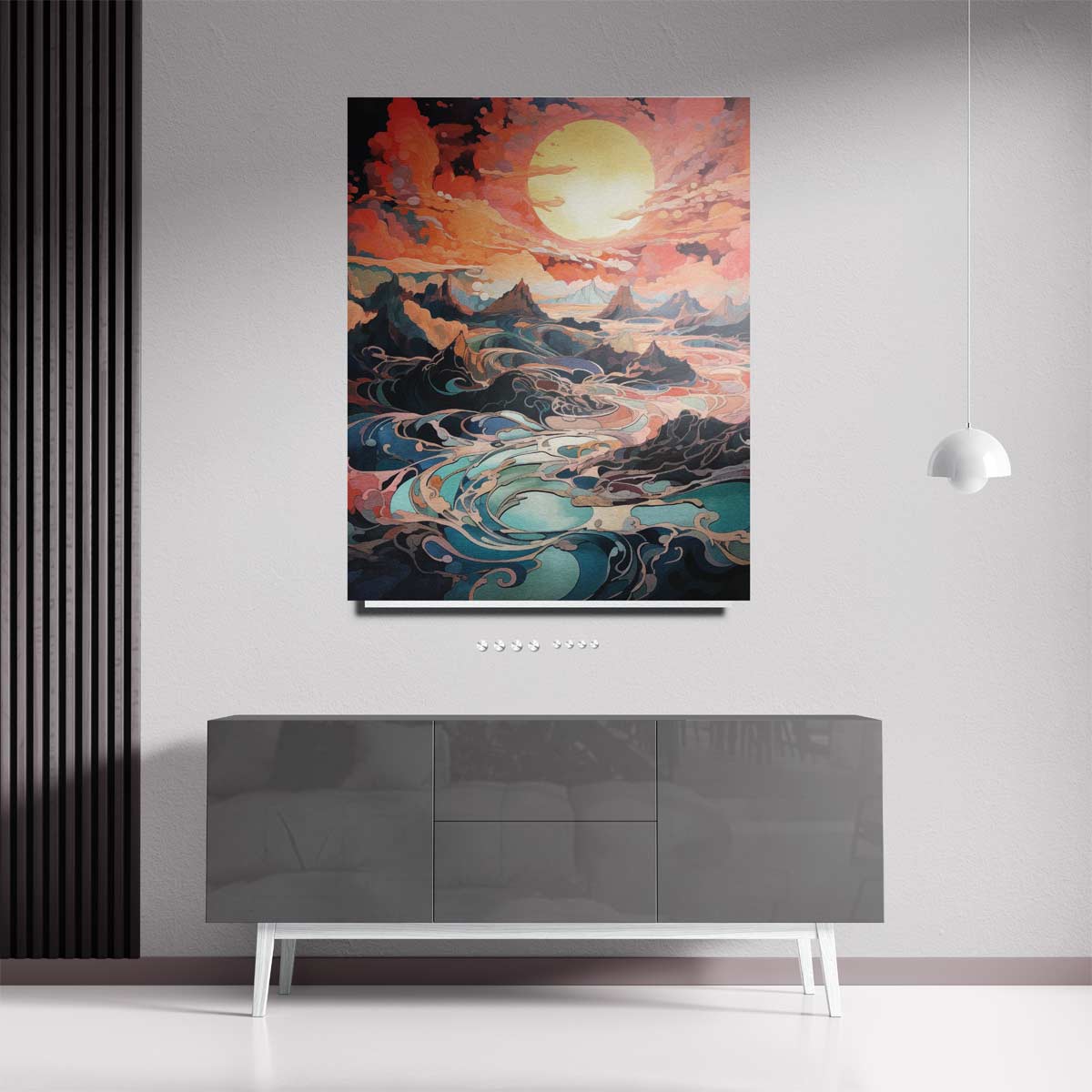Kleurrijke Hemellandschap Kunstwerk-canvas-dibond-plexiglas-wanddecoratie-WallArtistic