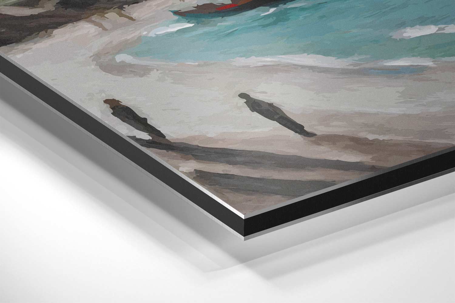 Zeezicht met Vissersboten Kunstwerk-canvas-dibond-plexiglas-wanddecoratie-WallArtistic