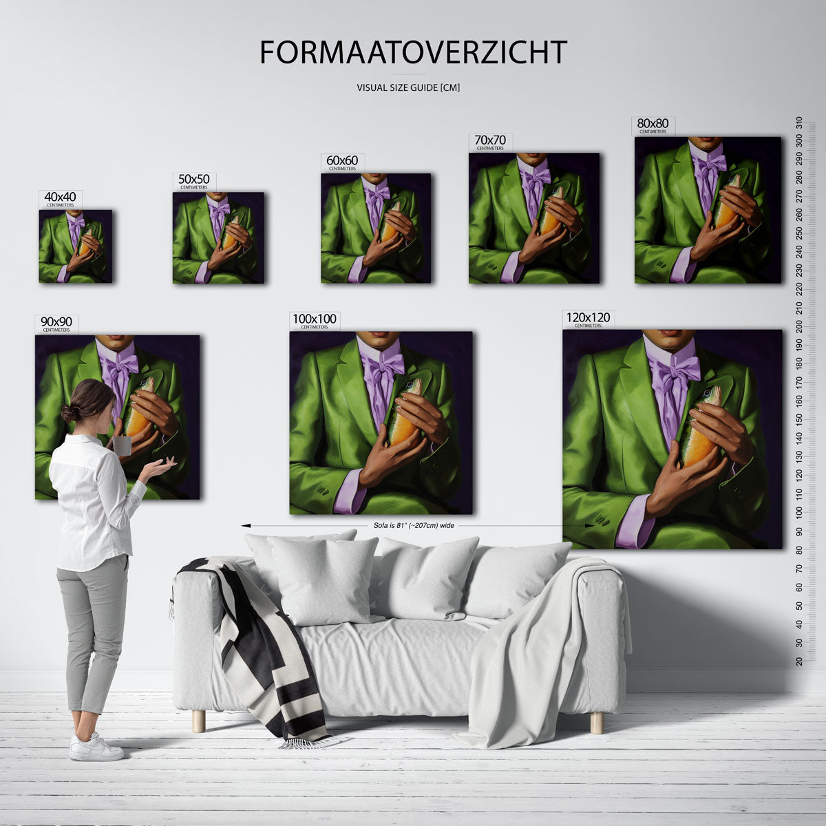 Groen pak met vis Poster
