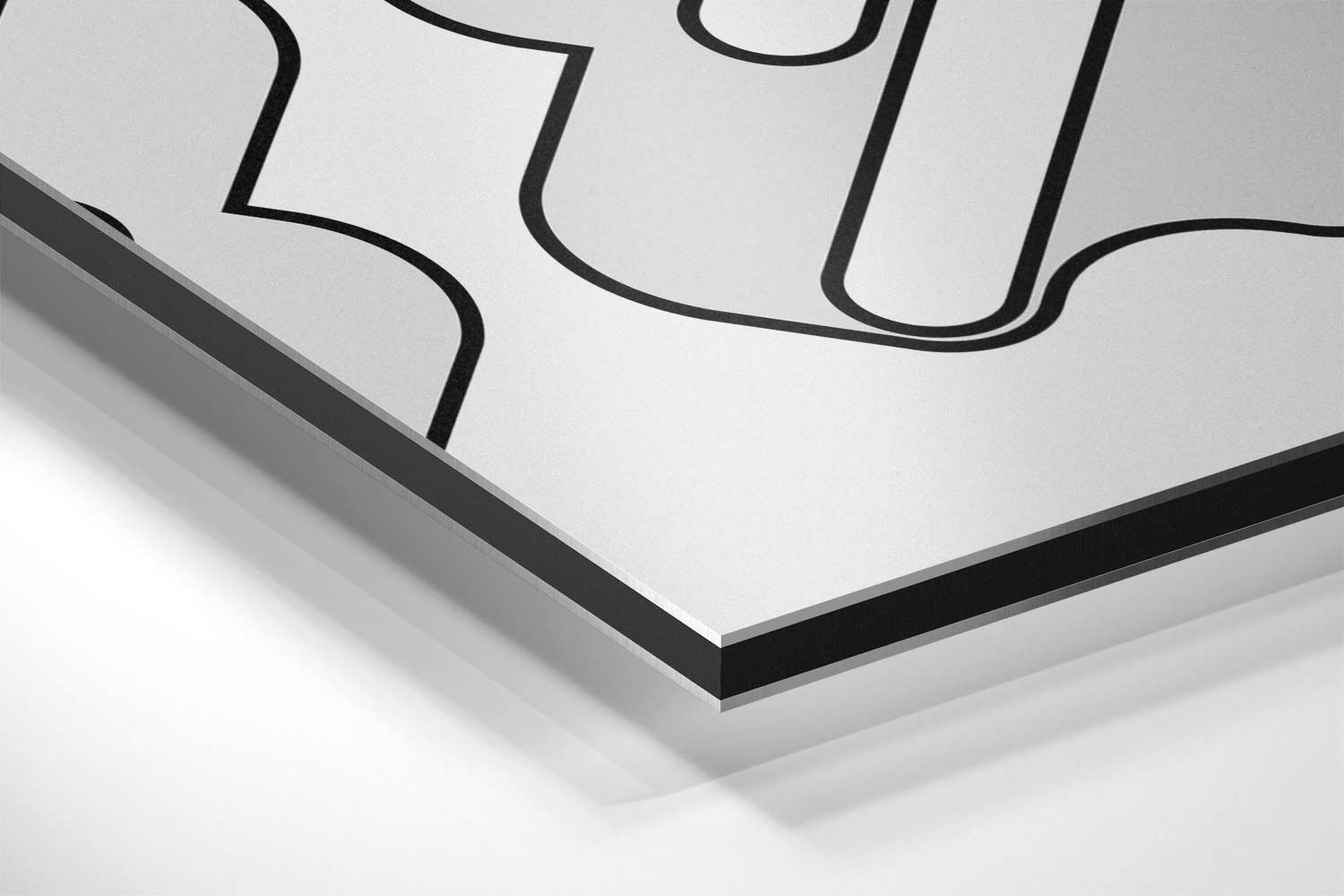 Geometrische Grijze Golf Kunstwerk-canvas-dibond-plexiglas-wanddecoratie-WallArtistic