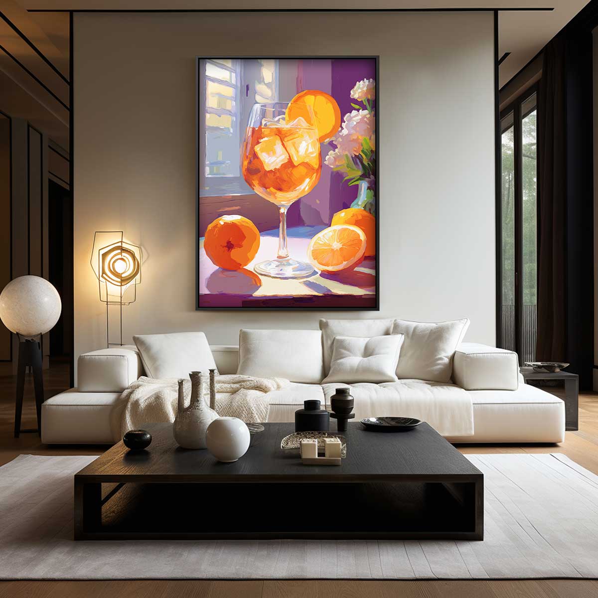 Zomers Aperitief Schilderij Kunstwerk-canvas-dibond-plexiglas-wanddecoratie-WallArtistic