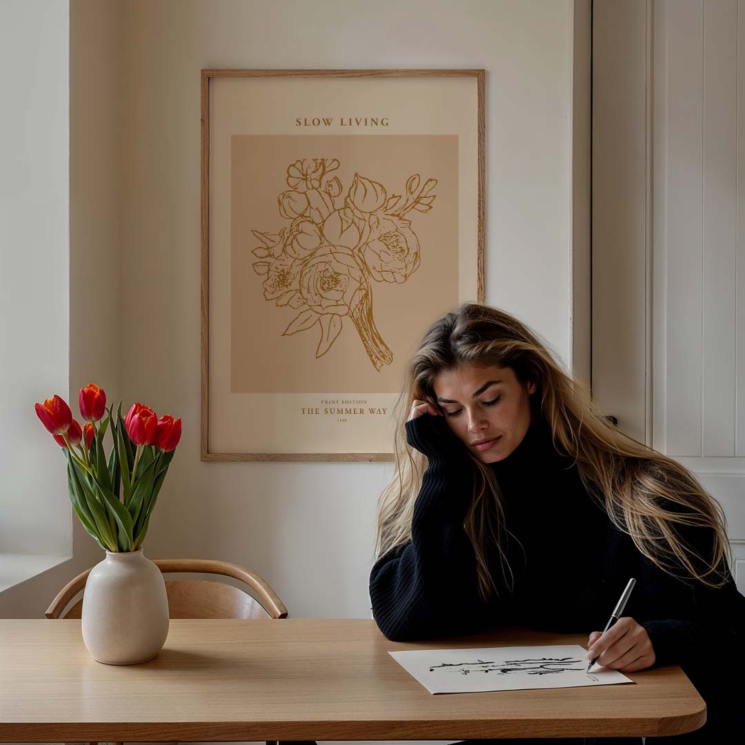 Slow Living Bloemenposter-WallArtistic