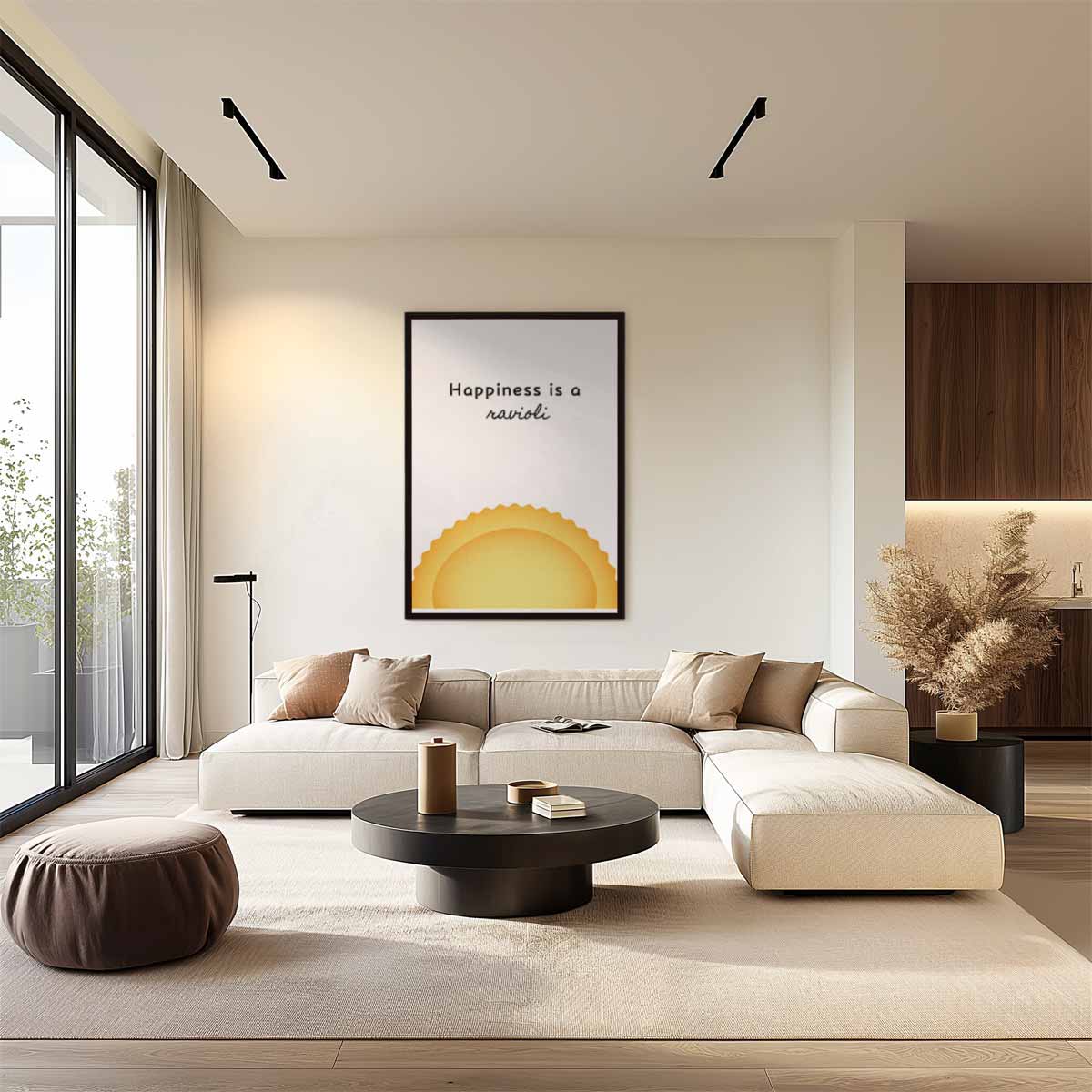Geluk in Ravioli Kunstwerk-canvas-dibond-plexiglas-wanddecoratie-WallArtistic