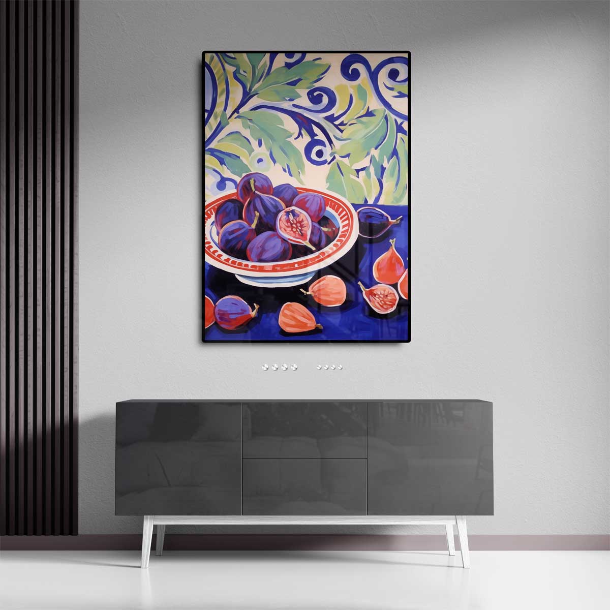 Kleurrijk Stilleven met Vijgen Kunstwerk-canvas-dibond-plexiglas-wanddecoratie-WallArtistic
