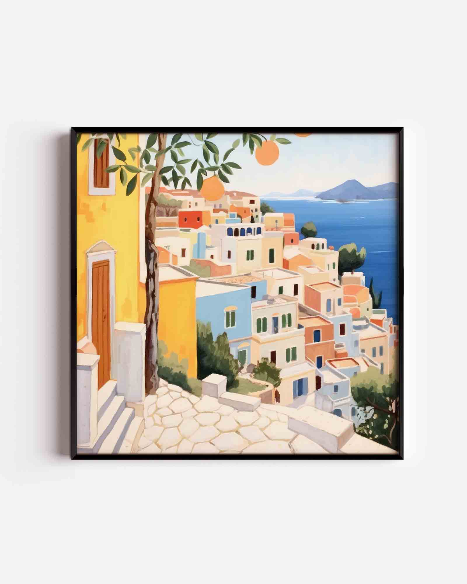 Mediterrane huizen Poster