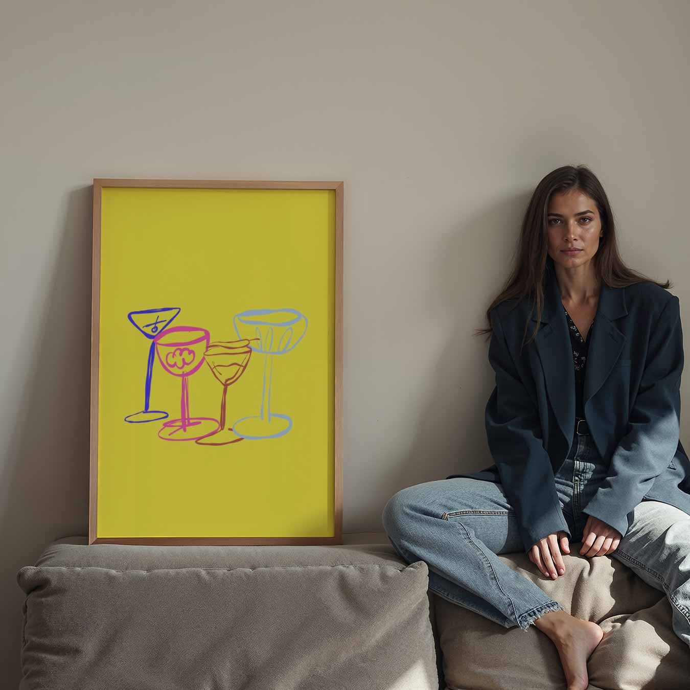 Kleurrijke Cocktailglazen Poster-WallArtistic