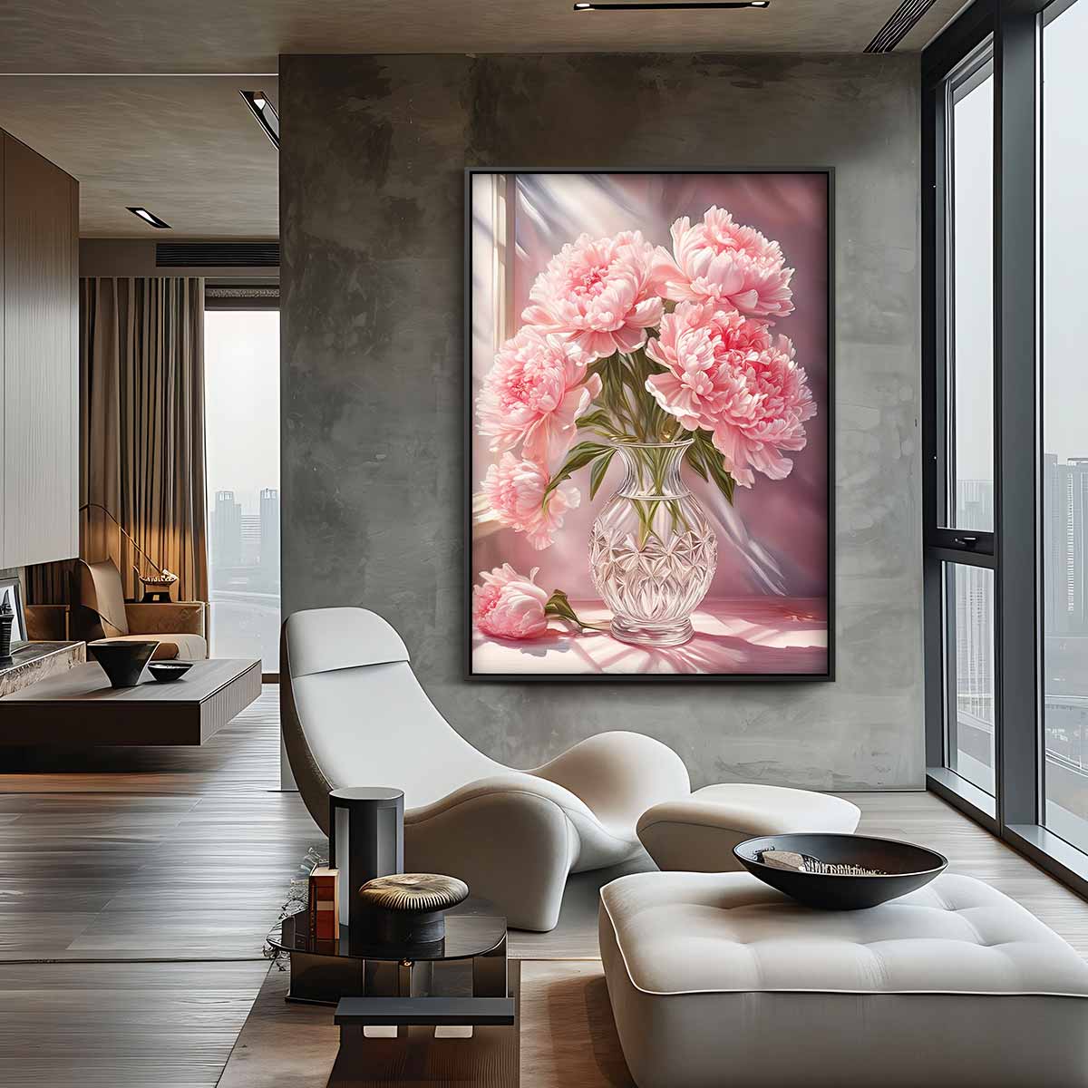 Zachte Bloemenpracht Kunstwerk-canvas-dibond-plexiglas-wanddecoratie-WallArtistic