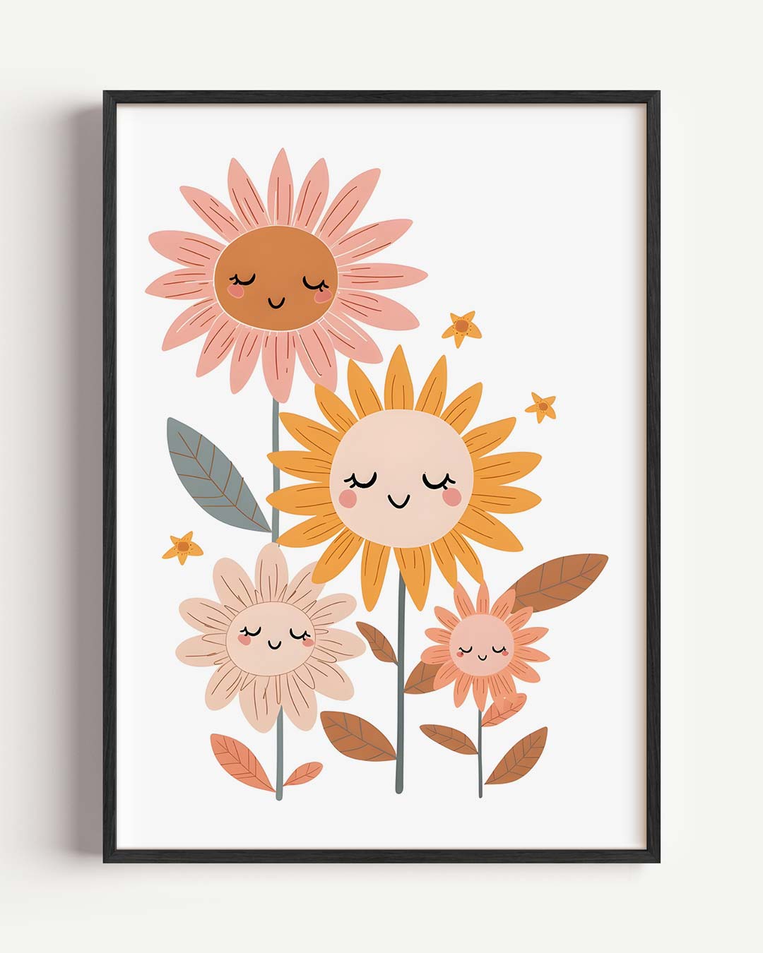 Schattige Bloemenfamilie Poster-WallArtistic