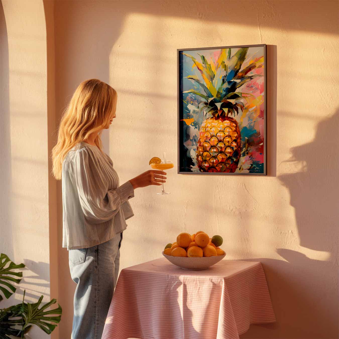 Ananas Kleurenexplosie Poster-WallArtistic