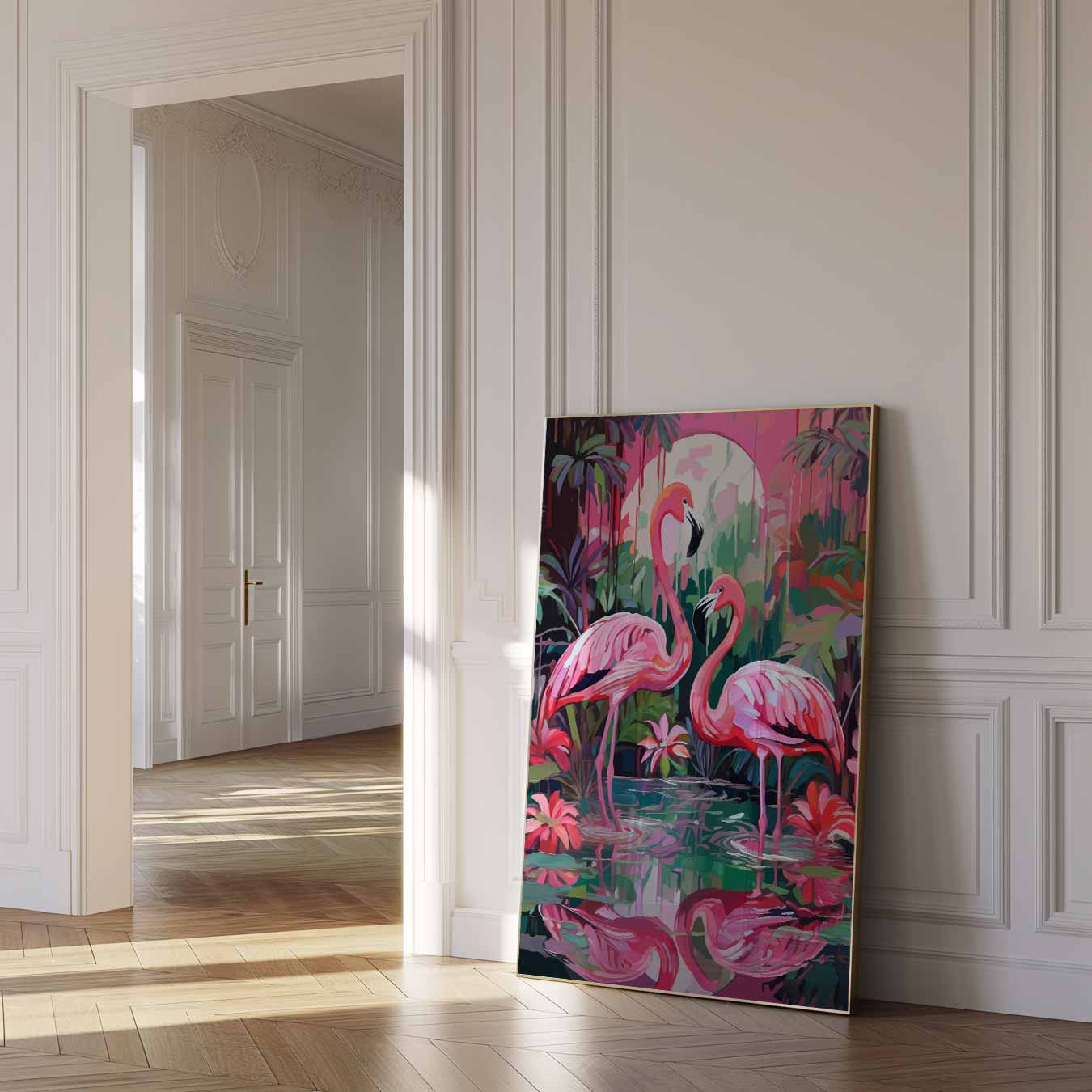 Tropische Flamingo Serenade Poster