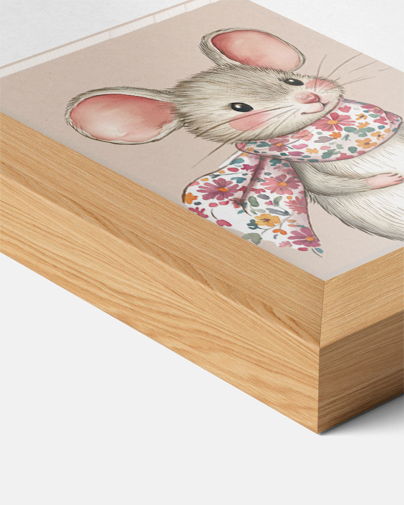 Schattige Muis Met Bloemensjaal Poster