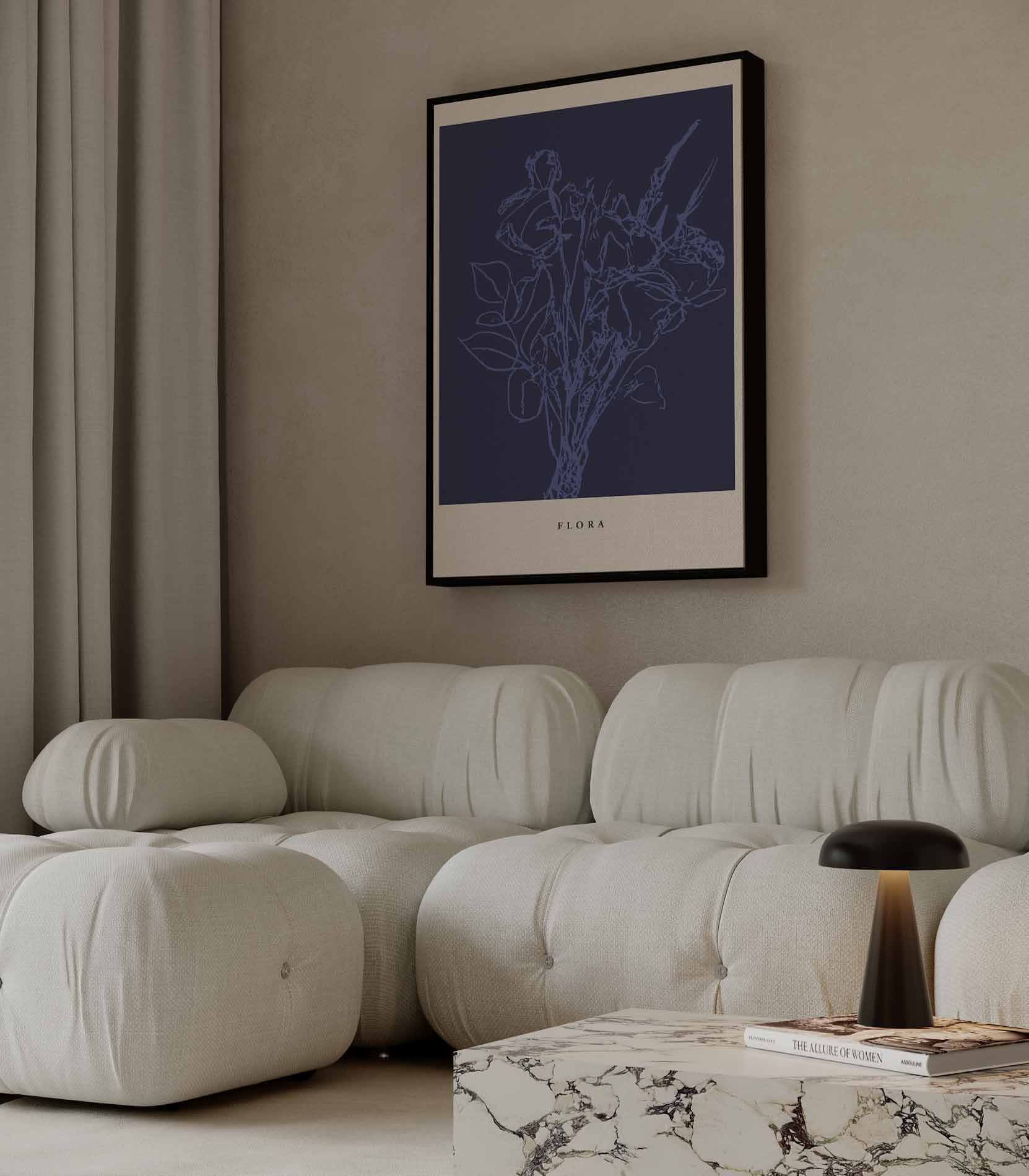 Bloemenpracht in Blauw Kunstwerk-canvas-dibond-plexiglas-wanddecoratie-WallArtistic