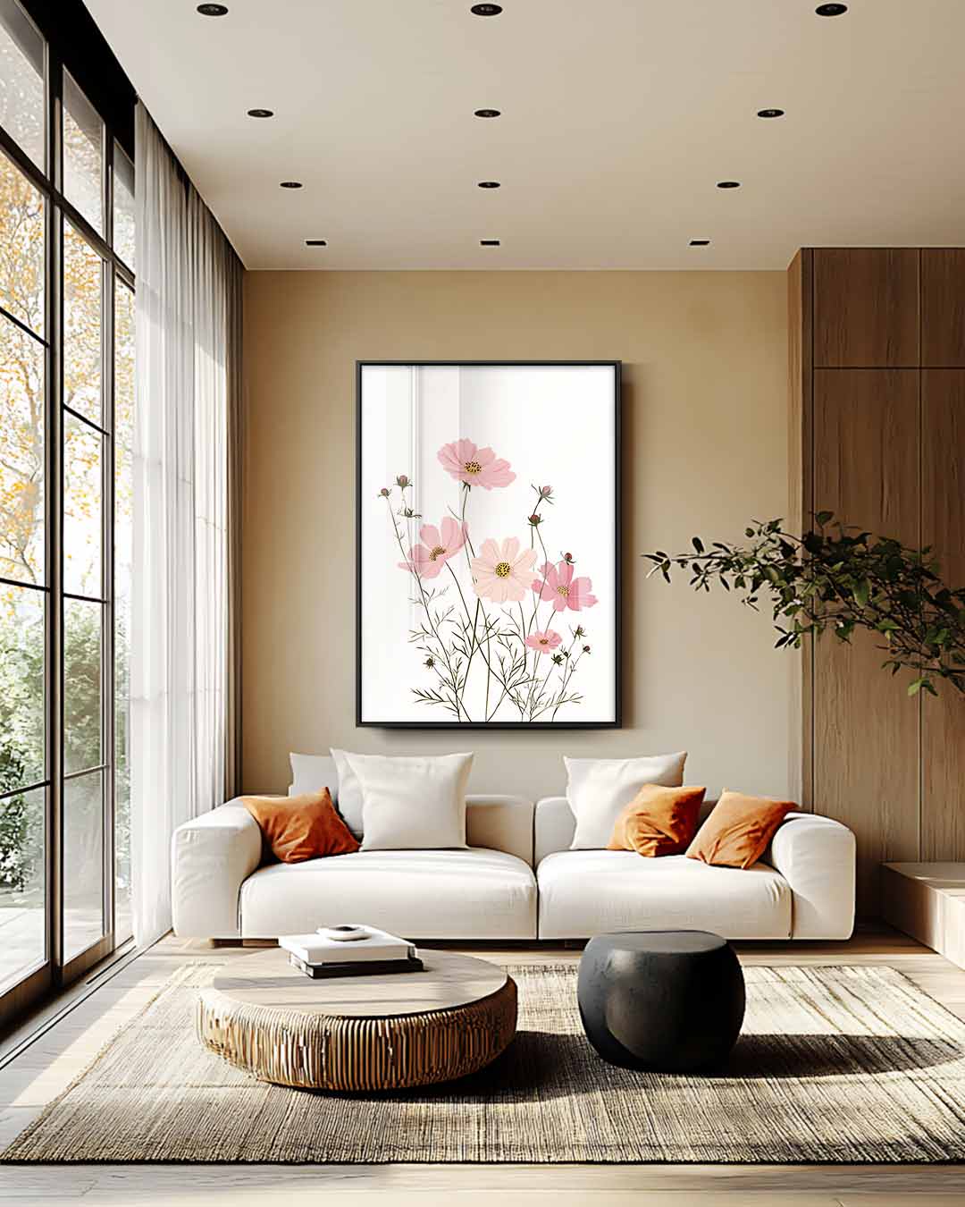 Zomerse Bloementuin Kunstwerk-canvas-dibond-plexiglas-wanddecoratie-WallArtistic