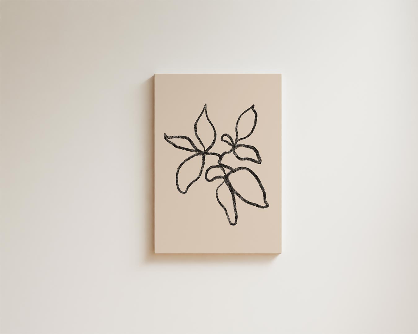 Minimalistische Bladeren Schets Kunstwerk-canvas-dibond-plexiglas-wanddecoratie-WallArtistic