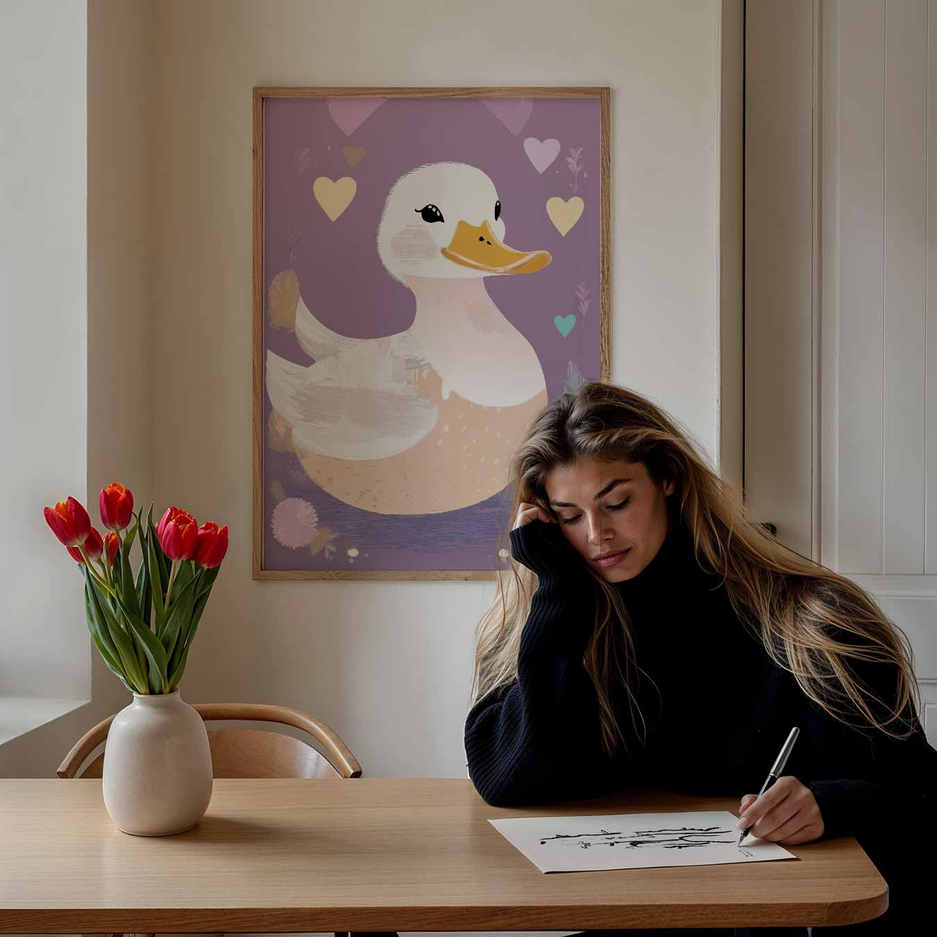 Schattige Eend Illustratie Poster