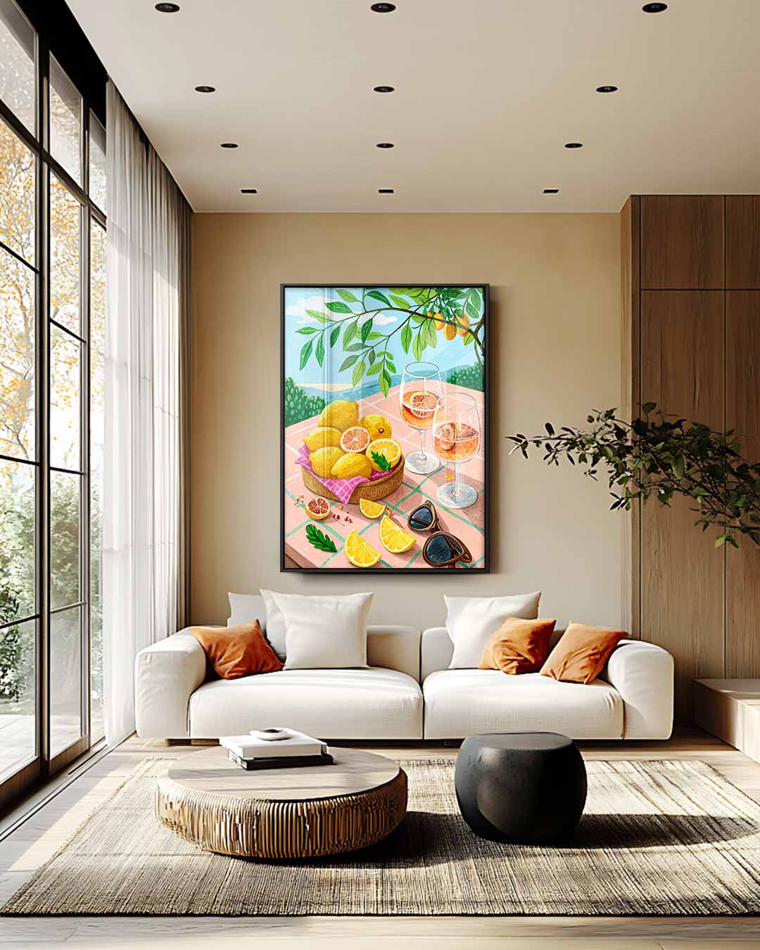 Zomerse Citrus Tafereel Kunstwerk-canvas-dibond-plexiglas-wanddecoratie-WallArtistic