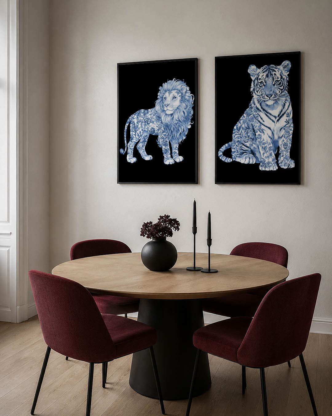 Blauw witte leeuw Posterset