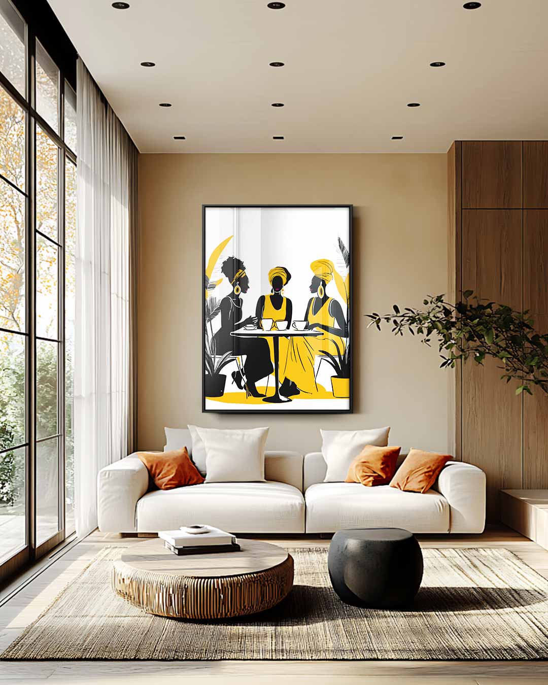 Gezellig Terras Tafereel Kunstwerk-canvas-dibond-plexiglas-wanddecoratie-WallArtistic
