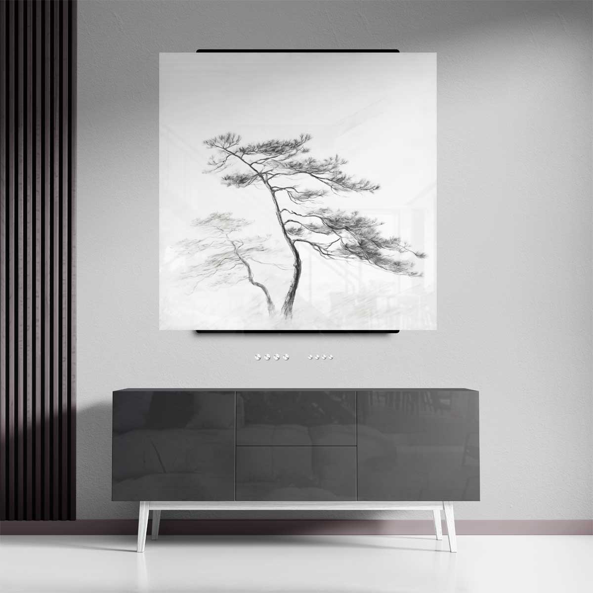 Mistige Bosverstilling Kunstwerk-canvas-dibond-plexiglas-wanddecoratie-WallArtistic