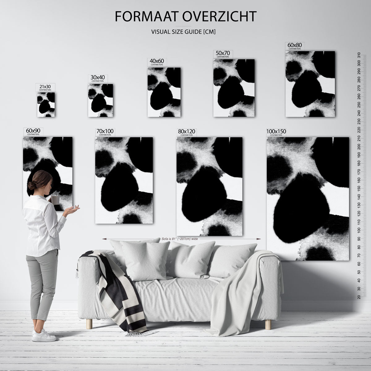 Abstracte zwarte vlekken Poster