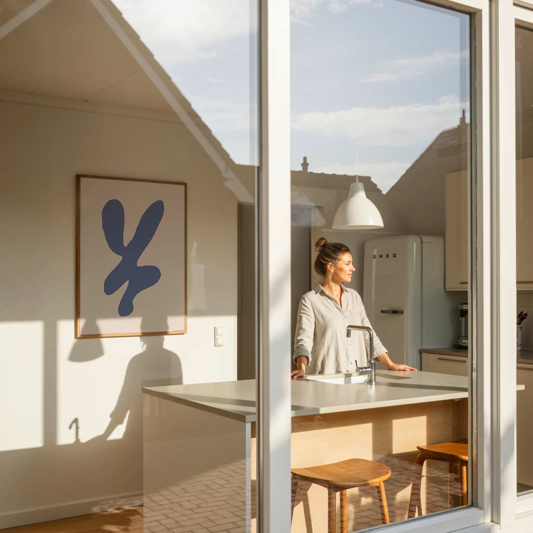 Abstracte Blauwviolet Vorm Poster-WallArtistic