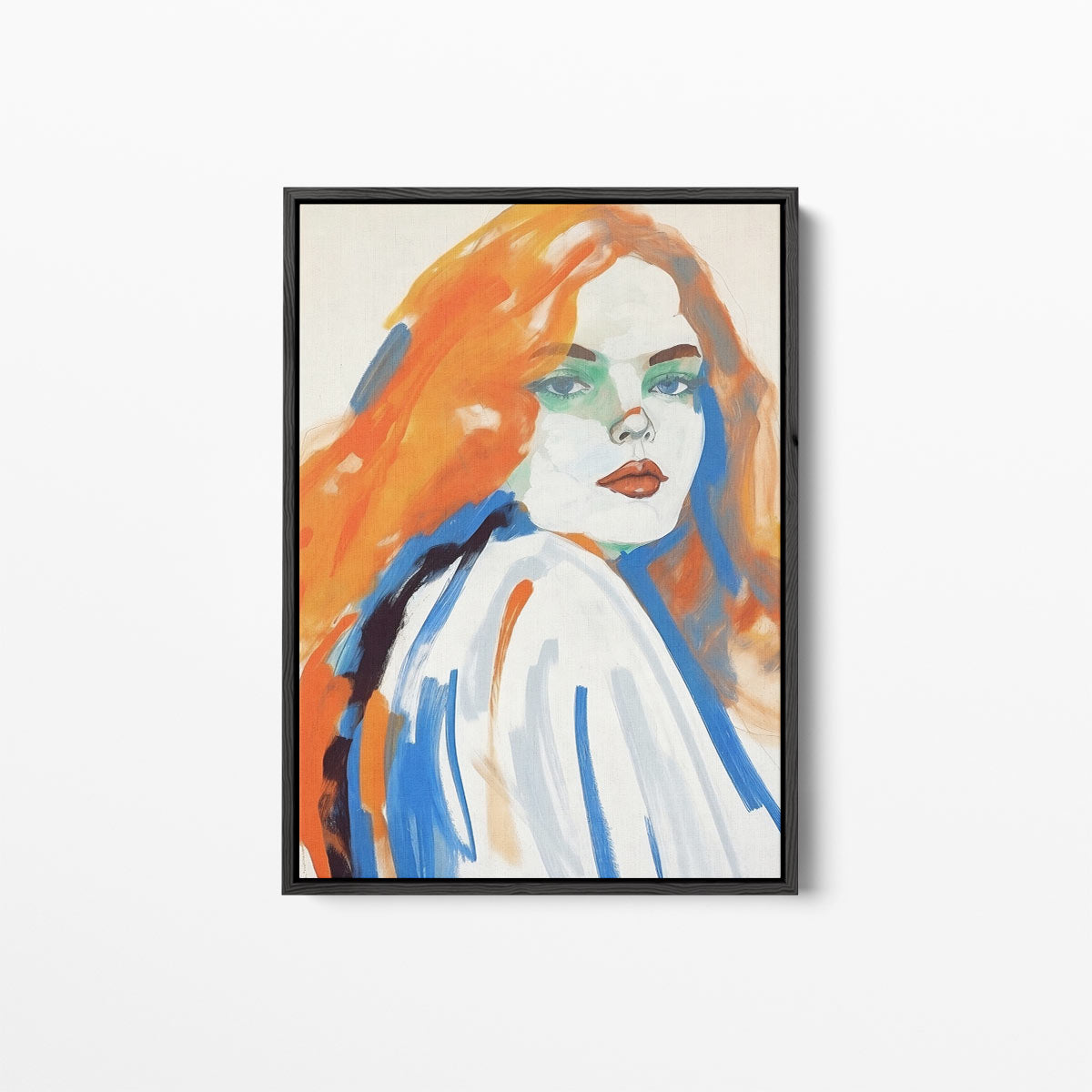 Dromerige Tinten: Vrouw in Kleur Kunstwerk-canvas-dibond-plexiglas-wanddecoratie-WallArtistic
